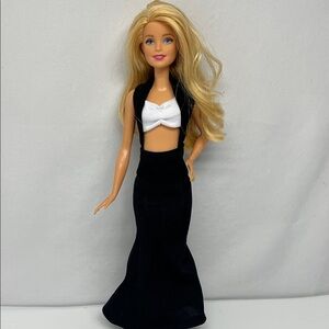 Barbie Doll in Elegant Black and White Ensemble